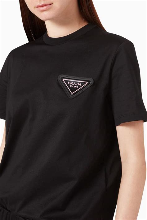 prada triangle shirt|prada triangle logo women's.